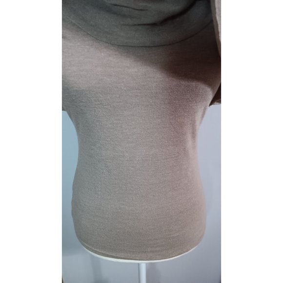 Flair Collection Small Tan Casual Business Going Out Boho Peasant Stretch Top - Picture 3 of 4